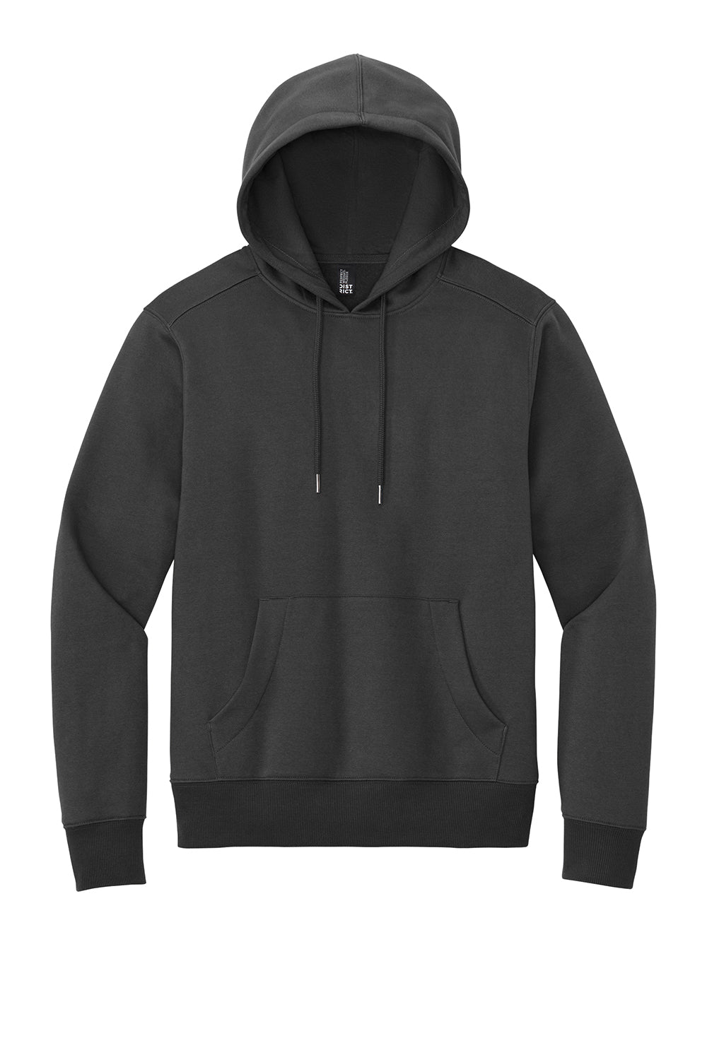 District DT1101 Mens Perfect Weight Fleece Hooded Sweatshirt Hoodie Charcoal Grey Flat Front