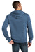 District DT1101 Mens Perfect Weight Fleece Hooded Sweatshirt Hoodie Maritime Blue Model Back