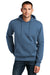 District DT1101 Mens Perfect Weight Fleece Hooded Sweatshirt Hoodie Maritime Blue Model Front