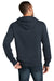 District DT1101 Mens Perfect Weight Fleece Hooded Sweatshirt Hoodie New Navy Blue Model Back