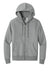 District DT1103 Mens Perfect Weight Fleece Full Zip Hooded Sweatshirt Hoodie Heather Steel Grey Flat Front