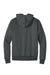 District DT1103 Mens Perfect Weight Fleece Full Zip Hooded Sweatshirt Hoodie Heather Charcoal Grey Flat Back