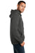 District DT1103 Mens Perfect Weight Fleece Full Zip Hooded Sweatshirt Hoodie Charcoal Grey Model Side