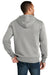 District DT1103 Mens Perfect Weight Fleece Full Zip Hooded Sweatshirt Hoodie Heather Steel Grey Model Back