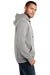 District DT1103 Mens Perfect Weight Fleece Full Zip Hooded Sweatshirt Hoodie Heather Steel Grey Model Side