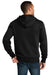 District DT1103 Mens Perfect Weight Fleece Full Zip Hooded Sweatshirt Hoodie Jet Black Model Back