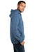 District DT1103 Mens Perfect Weight Fleece Full Zip Hooded Sweatshirt Hoodie Maritime Blue Model Side