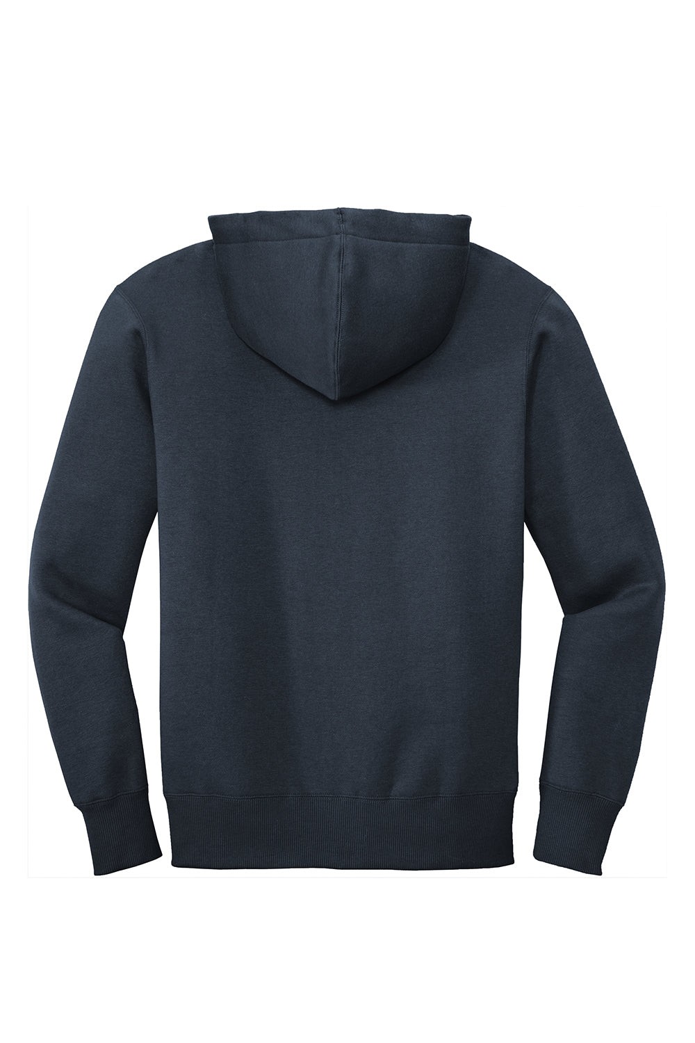 District DT1103 Mens Perfect Weight Fleece Full Zip Hooded Sweatshirt Hoodie New Navy Blue Flat Back