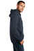 District DT1103 Mens Perfect Weight Fleece Full Zip Hooded Sweatshirt Hoodie New Navy Blue Model Side