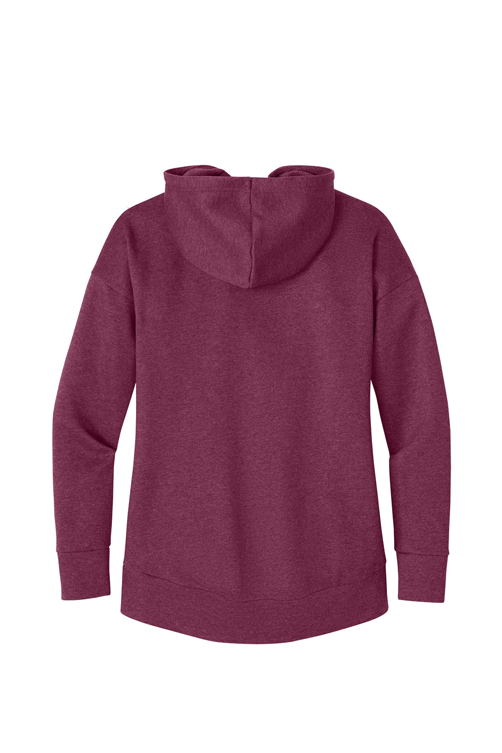 District DT1104 Womens Perfect Weight Fleece Full Zip Hooded Sweatshirt Hoodie Heather Loganberry Flat Back