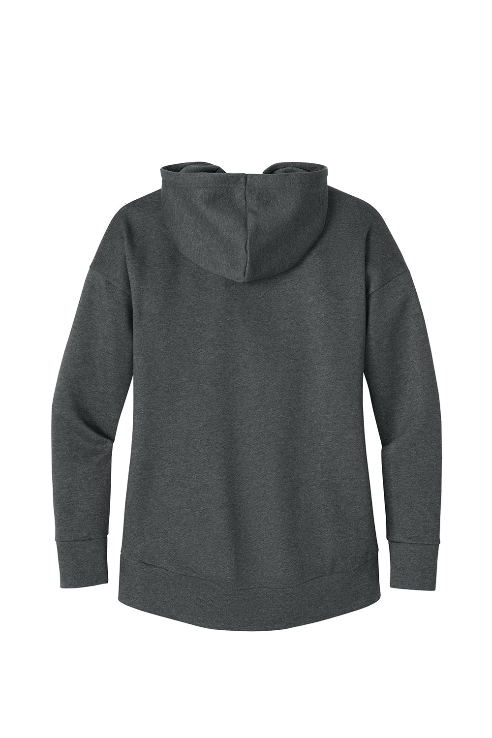 District DT1104 Womens Perfect Weight Fleece Full Zip Hooded Sweatshirt Hoodie Heather Charcoal Grey Flat Back