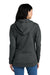 District DT1104 Womens Perfect Weight Fleece Full Zip Hooded Sweatshirt Hoodie Heather Charcoal Grey Model Back