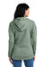 District DT1104 Womens Perfect Weight Fleece Full Zip Hooded Sweatshirt Hoodie Laurel Green Model Back