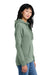 District DT1104 Womens Perfect Weight Fleece Full Zip Hooded Sweatshirt Hoodie Laurel Green Model Side