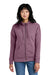 District DT1104 Womens Perfect Weight Fleece Full Zip Hooded Sweatshirt Hoodie Orchid Haze Model Front