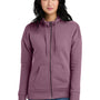 District Womens Perfect Weight Fleece Full Zip Hooded Sweatshirt Hoodie - Orchid Haze