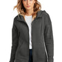 District Womens Perfect Weight Fleece Full Zip Hooded Sweatshirt Hoodie - Charcoal Grey