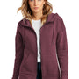 District Womens Perfect Weight Fleece Full Zip Hooded Sweatshirt Hoodie - Heather Loganberry