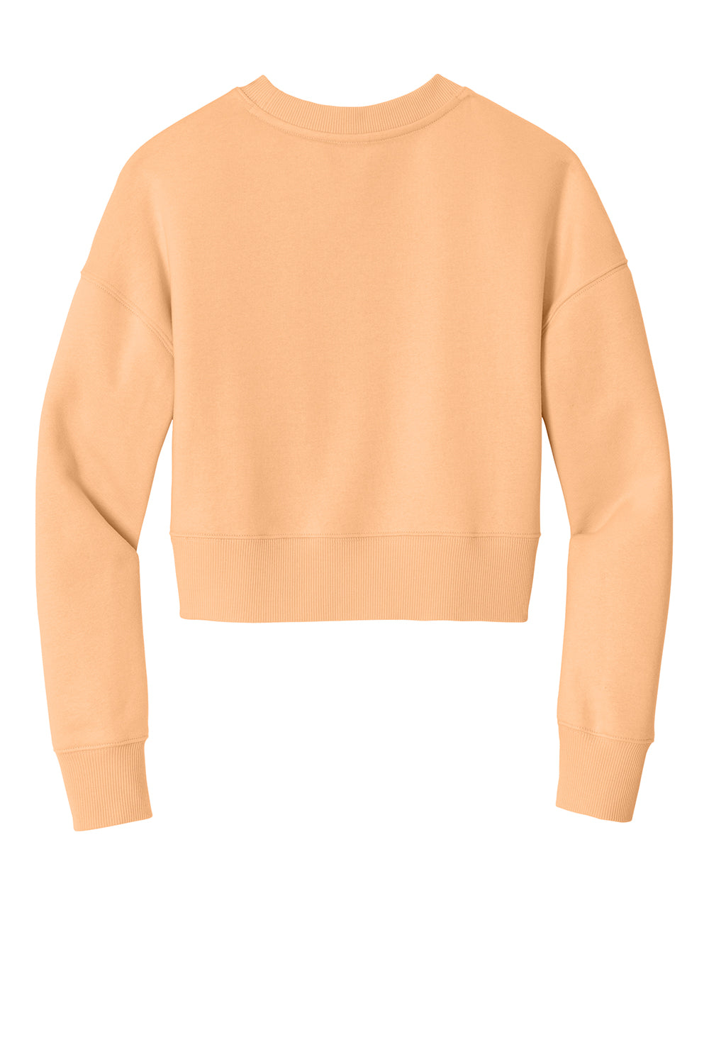 District DT1105 Womens Perfect Weight Fleece Cropped Crewneck Sweatshirt Apricot Orange Flat Back