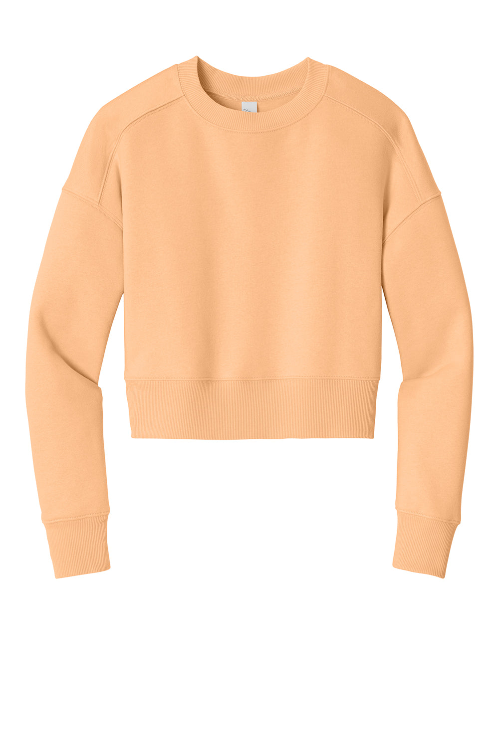 District DT1105 Womens Perfect Weight Fleece Cropped Crewneck Sweatshirt Apricot Orange Flat Front