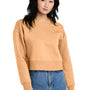 District Womens Perfect Weight Fleece Cropped Crewneck Sweatshirt - Apricot Orange