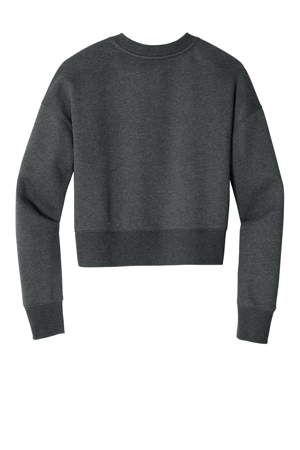 District DT1105 Womens Perfect Weight Fleece Cropped Crewneck Sweatshirt Heather Charcoal Grey Flat Back