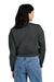 District DT1105 Womens Perfect Weight Fleece Cropped Crewneck Sweatshirt Heather Charcoal Grey Model Back