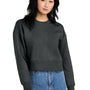 District Womens Perfect Weight Fleece Cropped Crewneck Sweatshirt - Heather Charcoal Grey