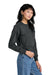 District DT1105 Womens Perfect Weight Fleece Cropped Crewneck Sweatshirt Heather Charcoal Grey Model Side