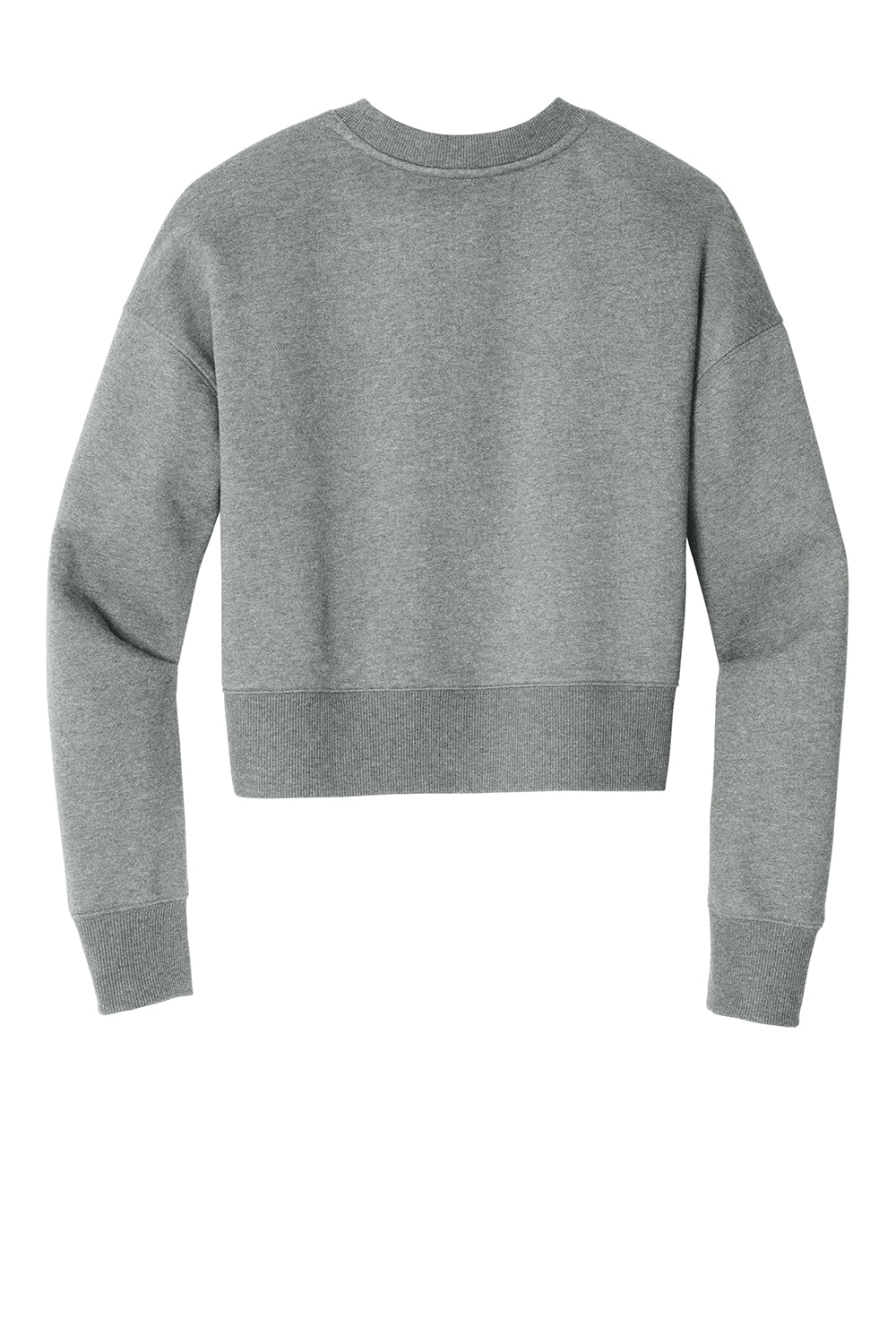 District DT1105 Womens Perfect Weight Fleece Cropped Crewneck Sweatshirt Heather Steel Grey Flat Back