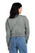 District DT1105 Womens Perfect Weight Fleece Cropped Crewneck Sweatshirt Heather Steel Grey Model Back