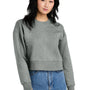 District Womens Perfect Weight Fleece Cropped Crewneck Sweatshirt - Heather Steel Grey