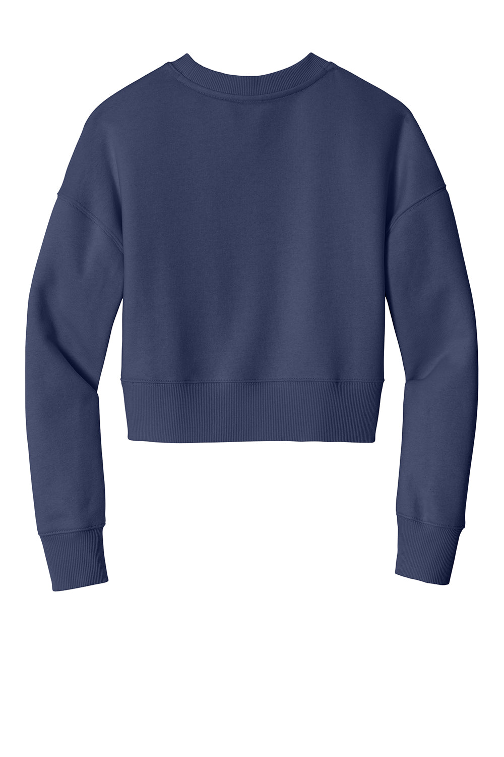 District DT1105 Womens Perfect Weight Fleece Cropped Crewneck Sweatshirt Tanzanite Blue Flat Back