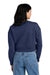 District DT1105 Womens Perfect Weight Fleece Cropped Crewneck Sweatshirt Tanzanite Blue Model Back