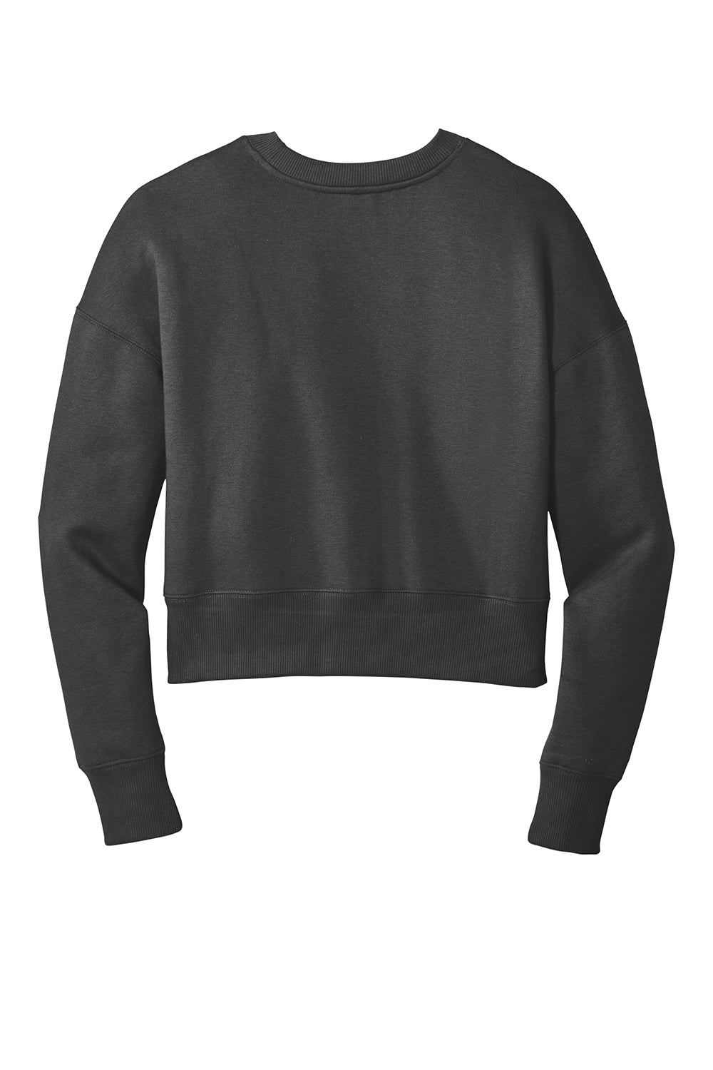 District DT1105 Womens Perfect Weight Fleece Cropped Crewneck Sweatshirt Charcoal Grey Flat Back