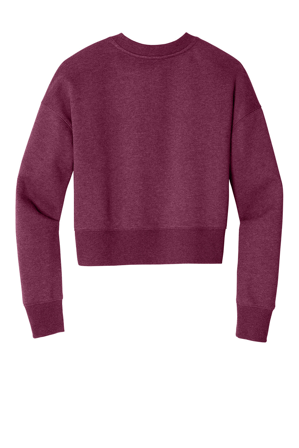 District DT1105 Womens Perfect Weight Fleece Cropped Crewneck Sweatshirt Heather Loganberry Flat Back