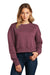 District DT1105 Womens Perfect Weight Fleece Cropped Crewneck Sweatshirt Heather Loganberry Model Front