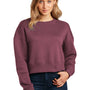 District Womens Perfect Weight Fleece Cropped Crewneck Sweatshirt - Heather Loganberry