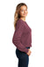 District DT1105 Womens Perfect Weight Fleece Cropped Crewneck Sweatshirt Heather Loganberry Model Side