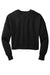 District DT1105 Womens Perfect Weight Fleece Cropped Crewneck Sweatshirt Jet Black Flat Front