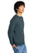 District DT1106 Mens Perfect Weight Fleece Crewneck Sweatshirt Deep Steel Blue Model Side