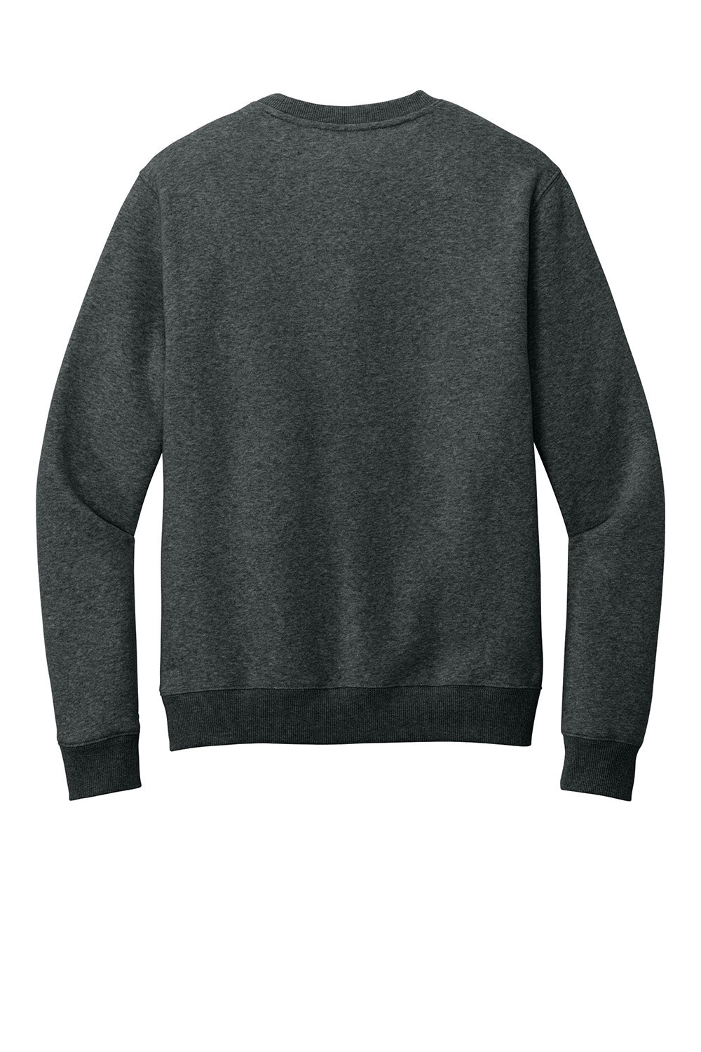 District DT1106 Mens Perfect Weight Fleece Crewneck Sweatshirt Heather Charcoal Grey Flat Back