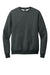 District DT1106 Mens Perfect Weight Fleece Crewneck Sweatshirt Heather Charcoal Grey Flat Front