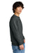 District DT1106 Mens Perfect Weight Fleece Crewneck Sweatshirt Heather Charcoal Grey Model Side