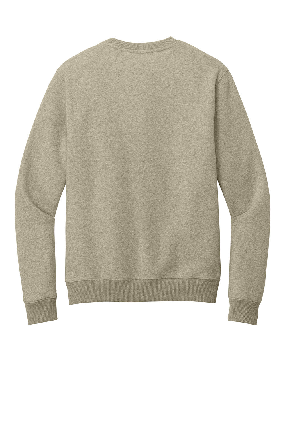 District DT1106 Mens Perfect Weight Fleece Crewneck Sweatshirt Heather Latte Flat Back