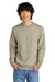 District DT1106 Mens Perfect Weight Fleece Crewneck Sweatshirt Heather Latte Model Front