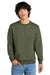 District DT1106 Mens Perfect Weight Fleece Crewneck Sweatshirt Military Green Model Front