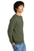 District DT1106 Mens Perfect Weight Fleece Crewneck Sweatshirt Military Green Model Side