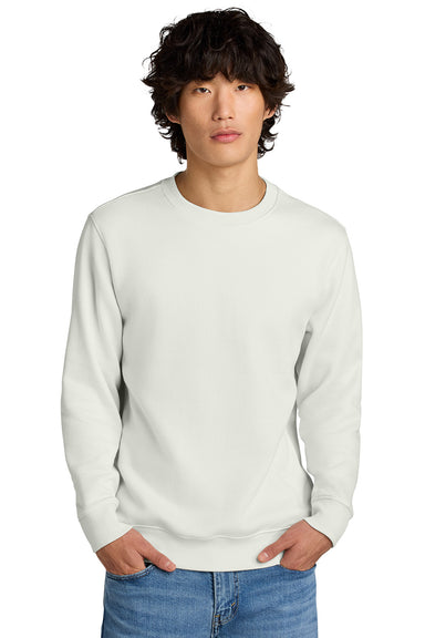 District DT1106 Mens Perfect Weight Fleece Crewneck Sweatshirt Onyx White Model Front