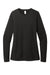 District DT110 Womens Perfect Blend CVC Long Sleeve Crewneck T-Shirt Black Flat Front